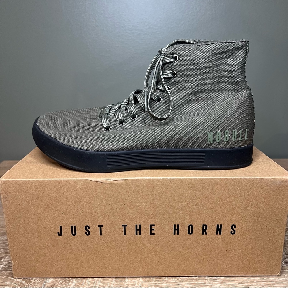 NOBULL Canvas Trainer High Olive Green Black Men’s 7 / Women’s 8.5